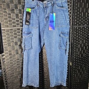 Love Soho Straight Denim Cargo Jeans Size 22 Womens Plus NWT